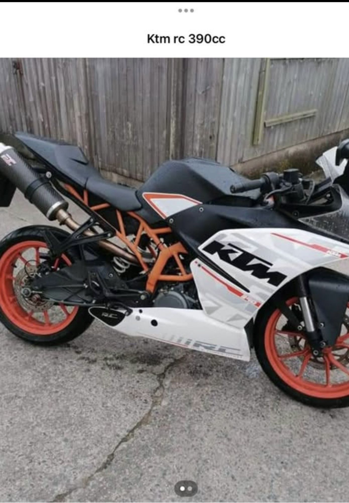 KTM RC390 sports bike in nice order with low mileage.